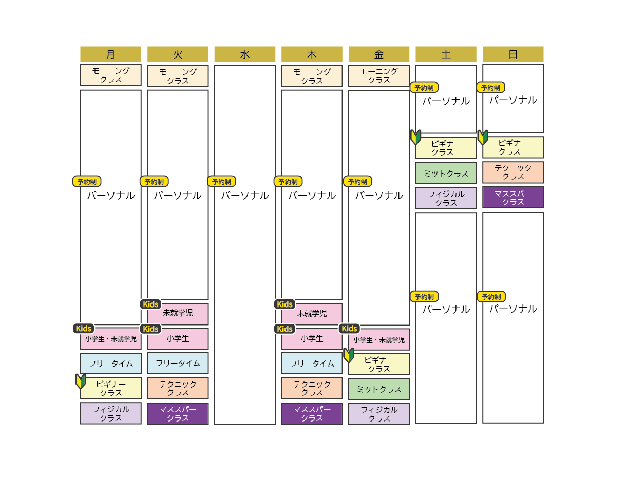 週間スケジュール表